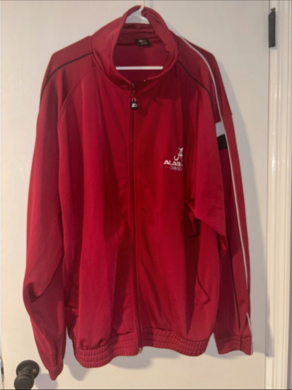 STARTER Alabama Crimson Full-Zip Track Jacket with Stripe